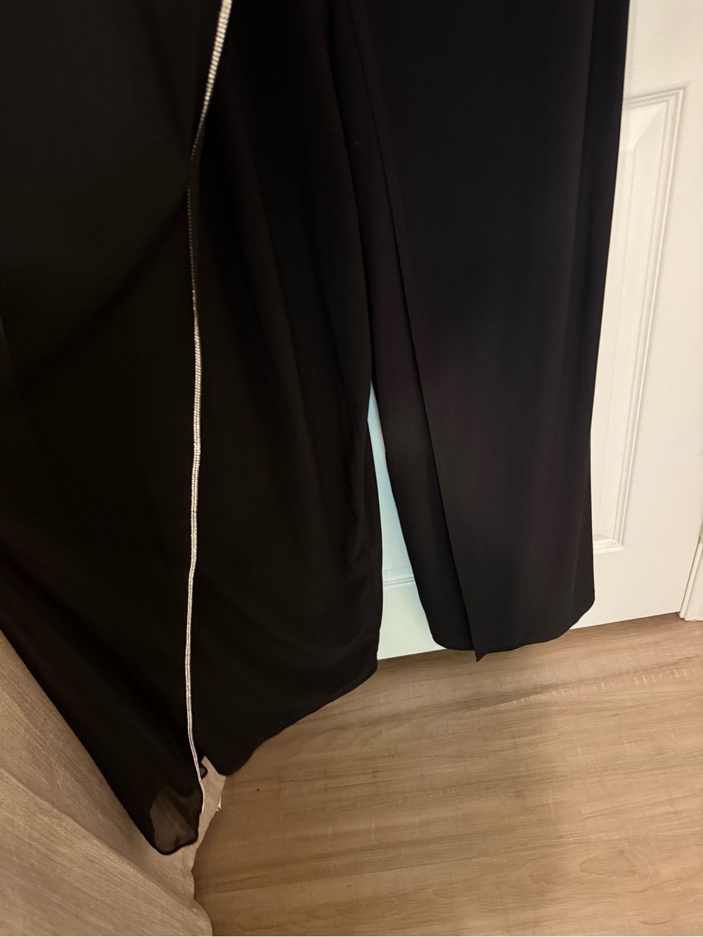 Women's Asymmetric Rhinestone-Trim Draped Jumpsuit Size 14 - Picture 7 of 10